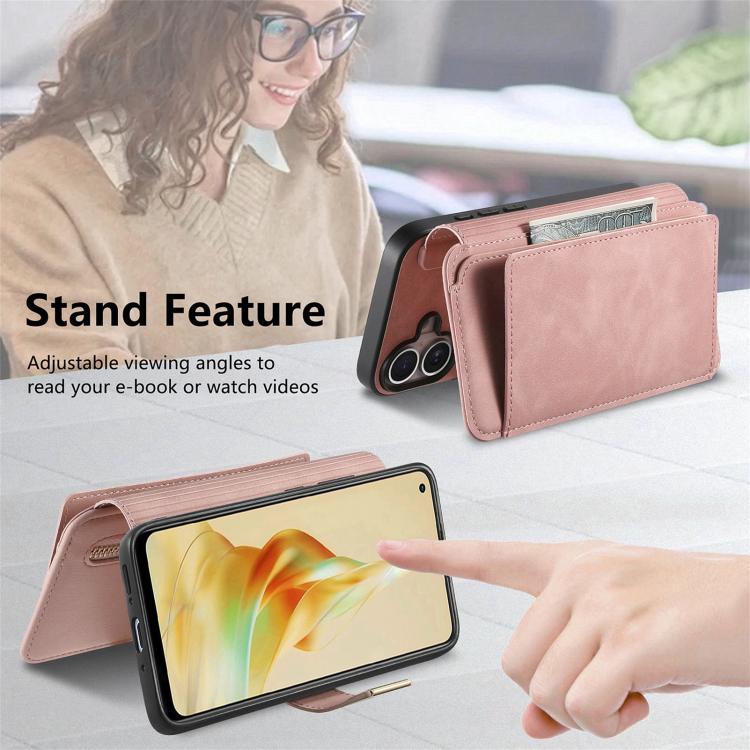 For OPPO Reno8 T 5G / A1 Pro Ring Zipper Wallet RFID Blocking MagSafe Leather Phone Case