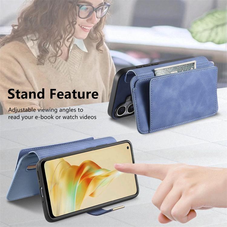 For OPPO Reno8 T 5G / A1 Pro Ring Zipper Wallet RFID Blocking MagSafe Leather Phone Case