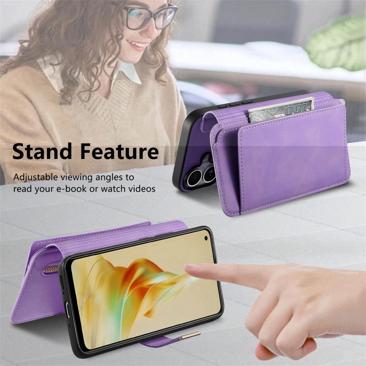 For OPPO Reno8 T 5G / A1 Pro Ring Zipper Wallet RFID Blocking MagSafe Leather Phone Case