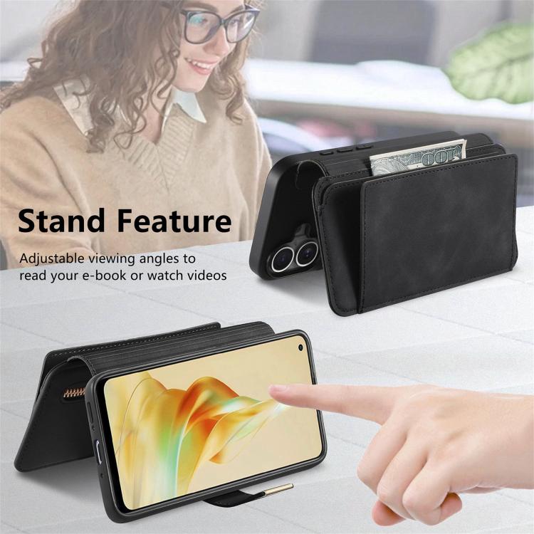 For OPPO Reno8 T 5G / A1 Pro Ring Zipper Wallet RFID Blocking MagSafe Leather Phone Case