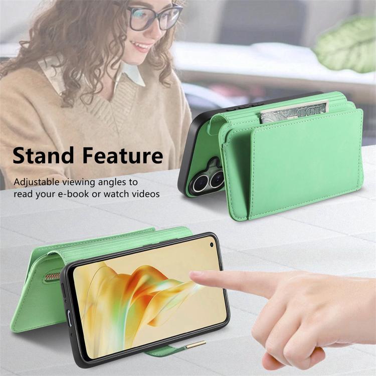 For OPPO Reno8 T 5G / A1 Pro Ring Zipper Wallet RFID Blocking MagSafe Leather Phone Case