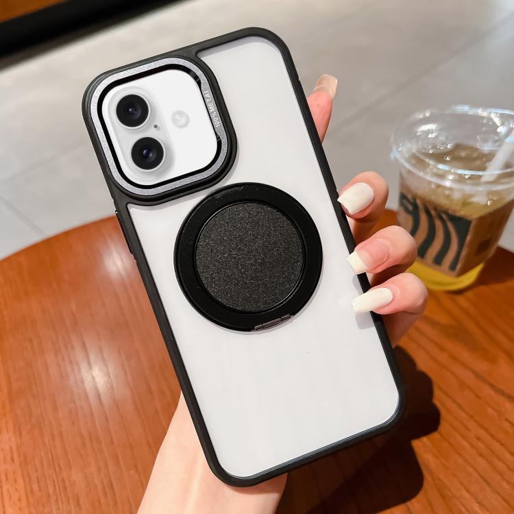 For iPhone 16 Transparent MagSafe Magnetic Holder Phone Case