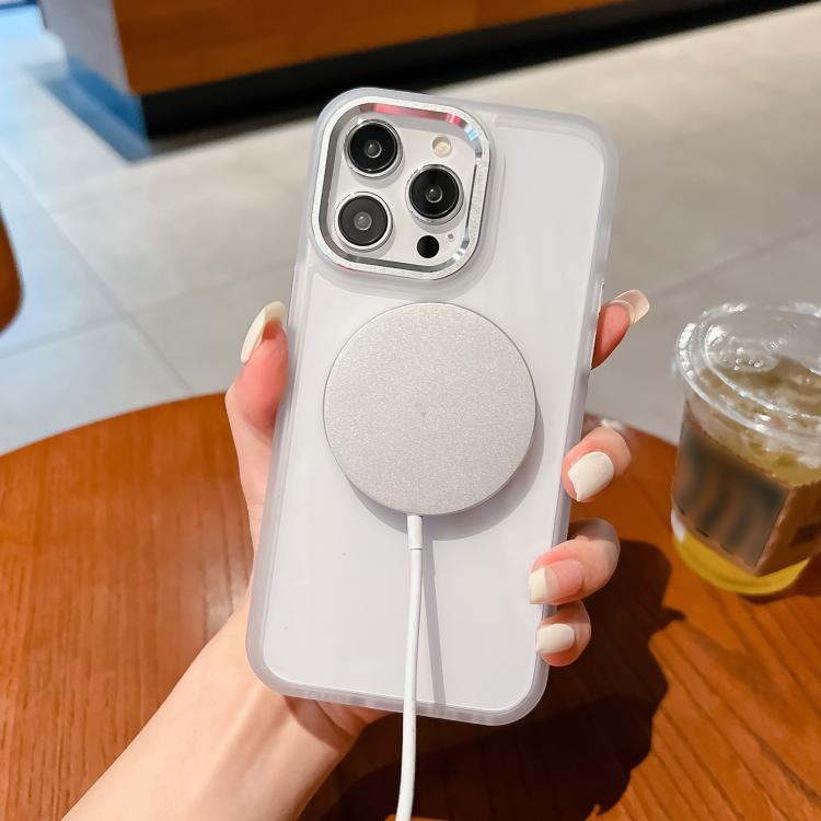 For iPhone 14 Pro Transparent MagSafe Magnetic Holder Phone Case