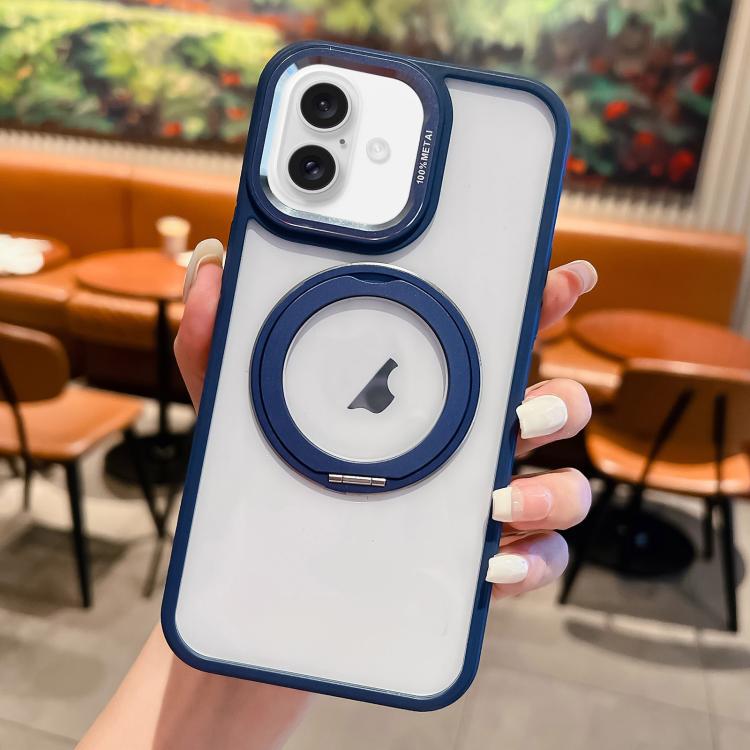 For iPhone 16 Transparent MagSafe Ring Holder Phone Case