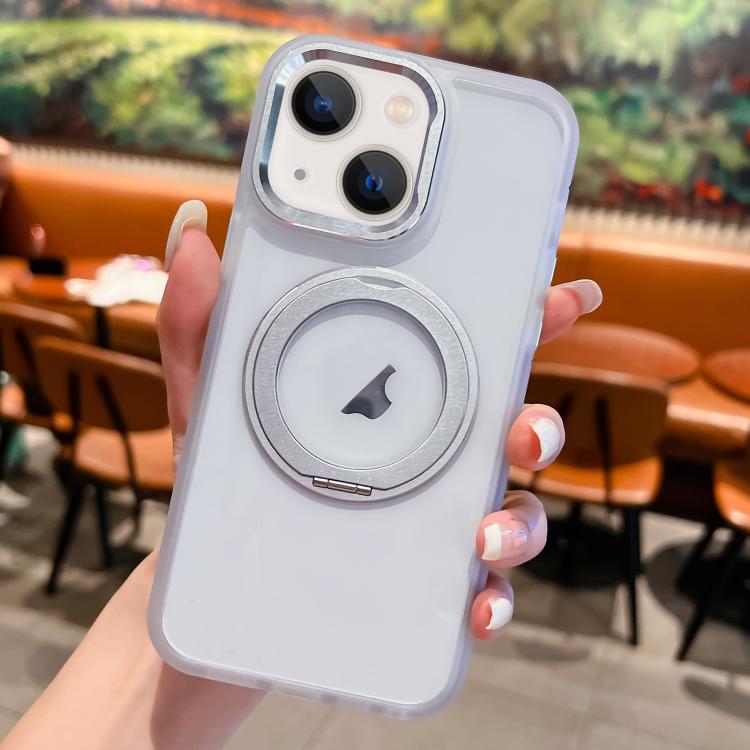 For iPhone 15 Transparent MagSafe Ring Holder Phone Case