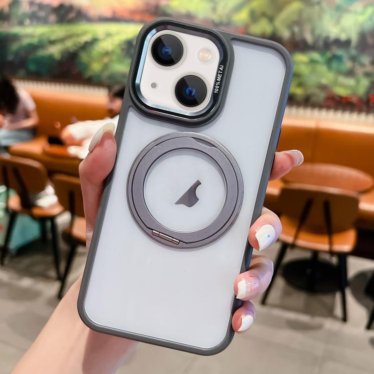 For iPhone 14 Plus Transparent MagSafe Ring Holder Phone Case