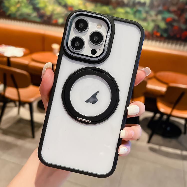 For iPhone 14 Pro Transparent MagSafe Ring Holder Phone Case