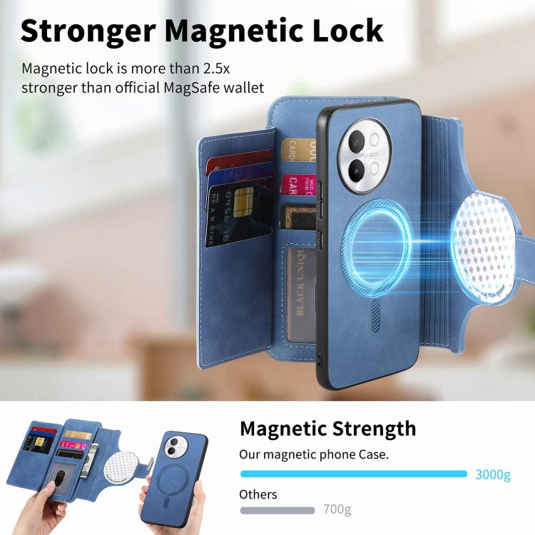 For vivo S18e 5G Ring Zipper Wallet RFID Blocking MagSafe Leather Phone Case