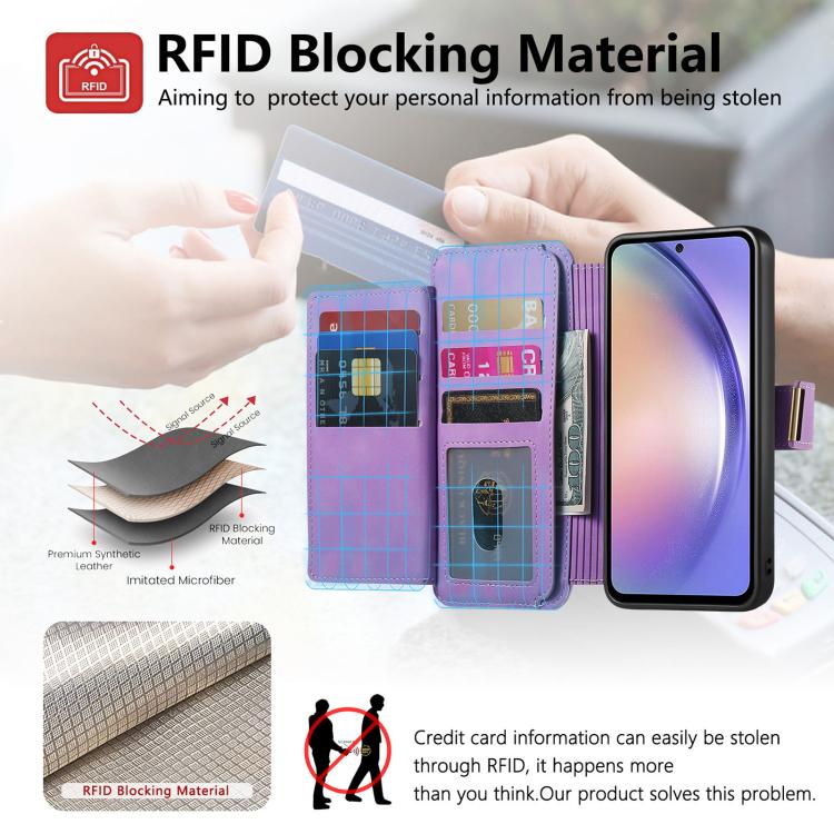 For vivo S18e 5G Ring Zipper Wallet RFID Blocking MagSafe Leather Phone Case