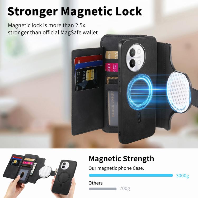 For vivo S18e 5G Ring Zipper Wallet RFID Blocking MagSafe Leather Phone Case