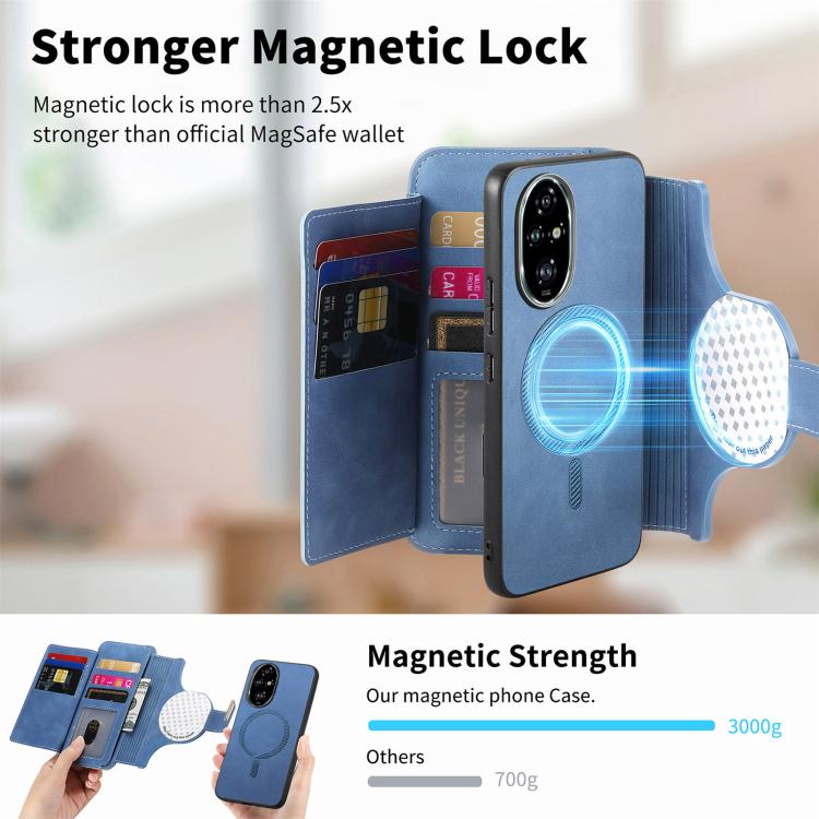 For Honor 200 Pro Ring Zipper Wallet RFID Blocking MagSafe Leather Phone Case