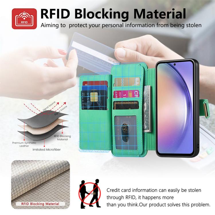 For Honor 200 Pro Ring Zipper Wallet RFID Blocking MagSafe Leather Phone Case
