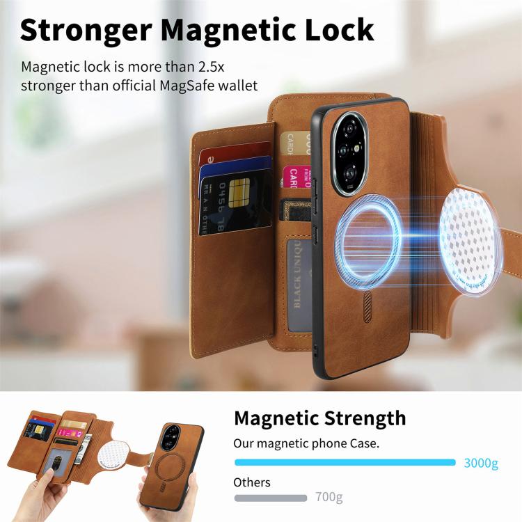 For Honor 200 Pro Ring Zipper Wallet RFID Blocking MagSafe Leather Phone Case