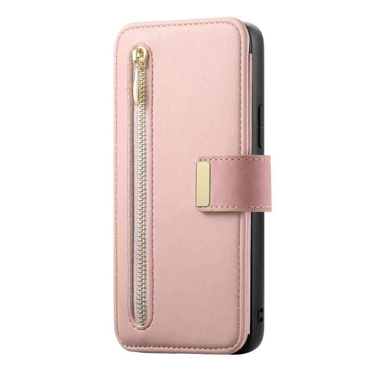 For Galaxy S24 FE 5G Ring Zipper Wallet RFID Blocking MagSafe Leather Phone Case