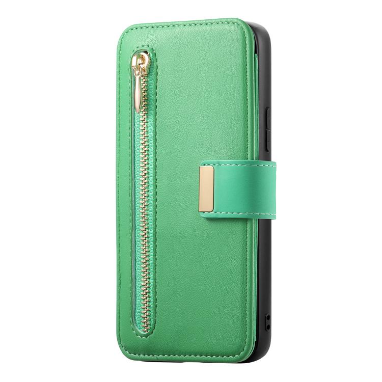 For Galaxy S24 FE 5G Ring Zipper Wallet RFID Blocking MagSafe Leather Phone Case