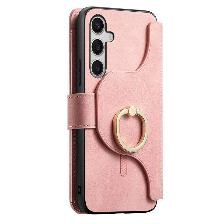 For Galaxy S25 FE 5G Ring Zipper Wallet RFID Blocking MagSafe Leather Phone Case