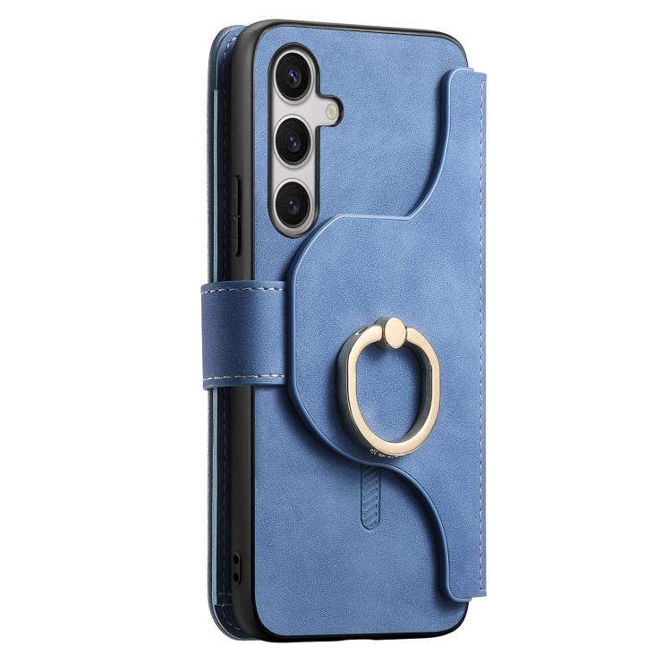 For Galaxy S25 FE 5G Ring Zipper Wallet RFID Blocking MagSafe Leather Phone Case