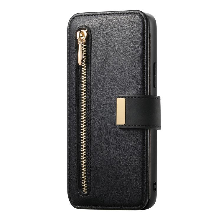 For Galaxy S25 FE 5G Ring Zipper Wallet RFID Blocking MagSafe Leather Phone Case