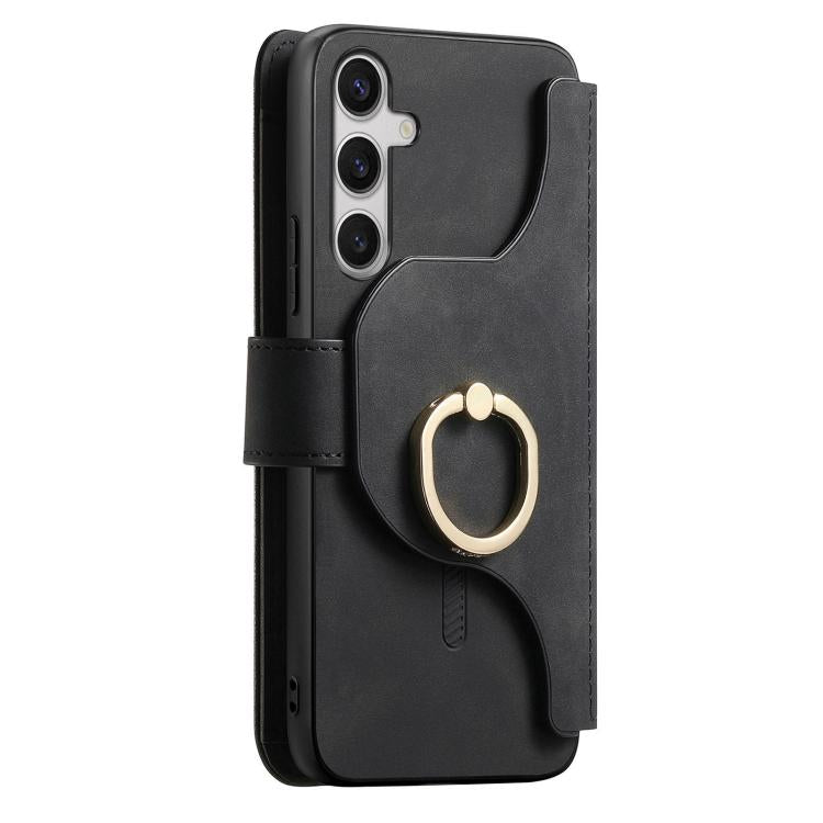 For Galaxy S25 FE 5G Ring Zipper Wallet RFID Blocking MagSafe Leather Phone Case