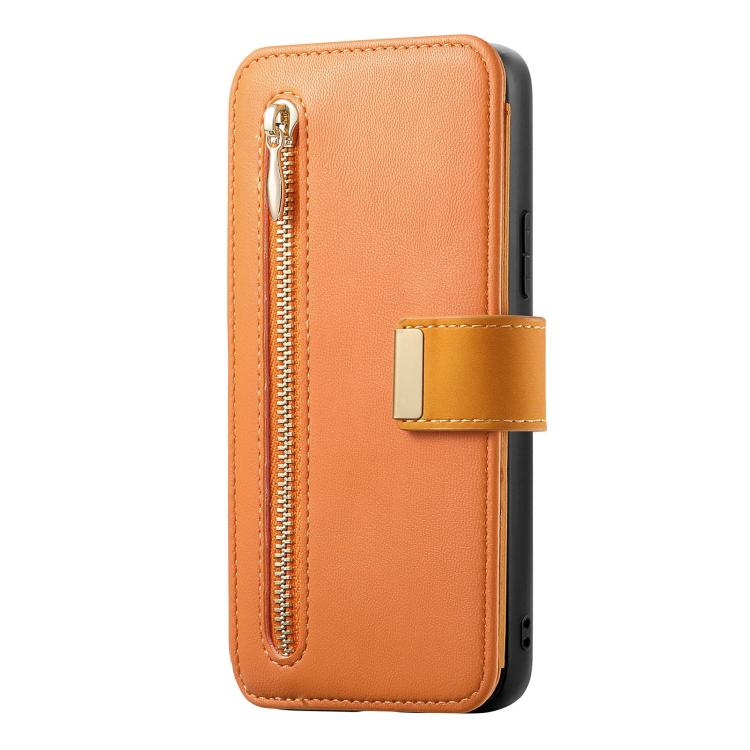 For Galaxy S25 FE 5G Ring Zipper Wallet RFID Blocking MagSafe Leather Phone Case