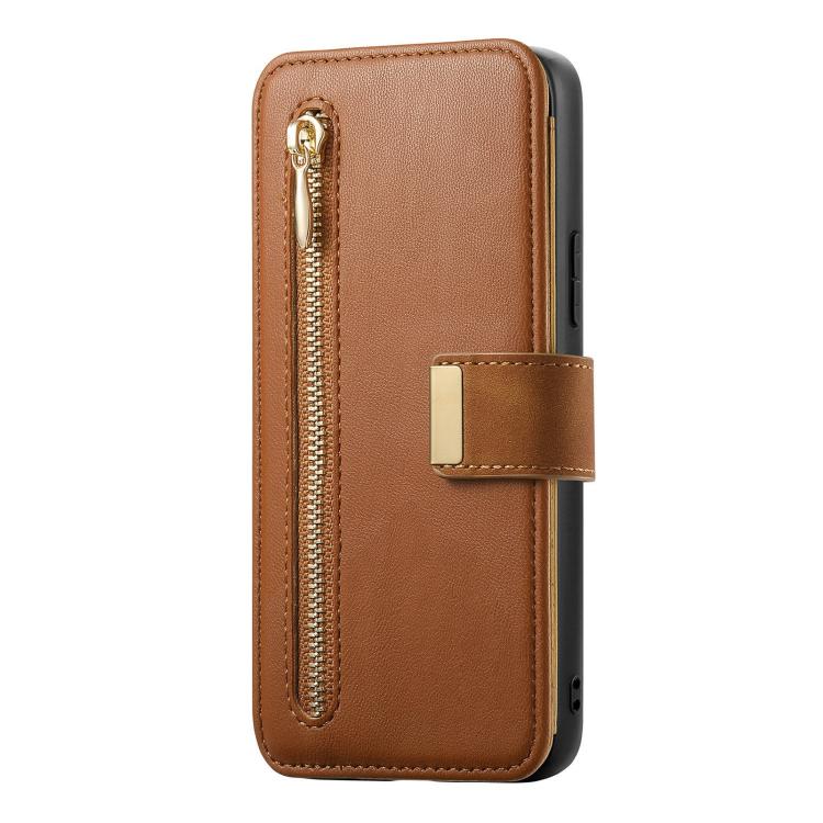 For Galaxy S25 FE 5G Ring Zipper Wallet RFID Blocking MagSafe Leather Phone Case