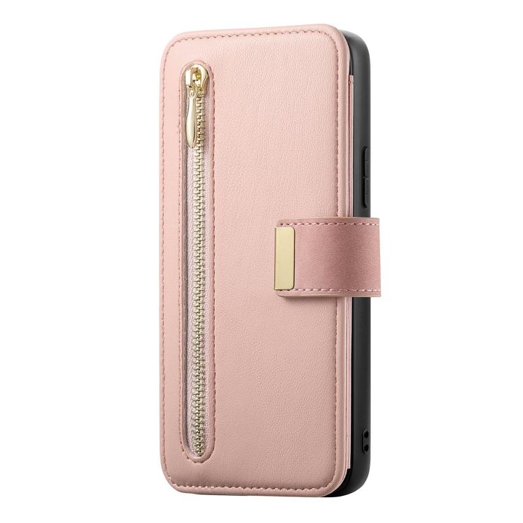 For Galaxy S25 Edge 5G Ring Zipper Wallet RFID Blocking MagSafe Leather Phone Case