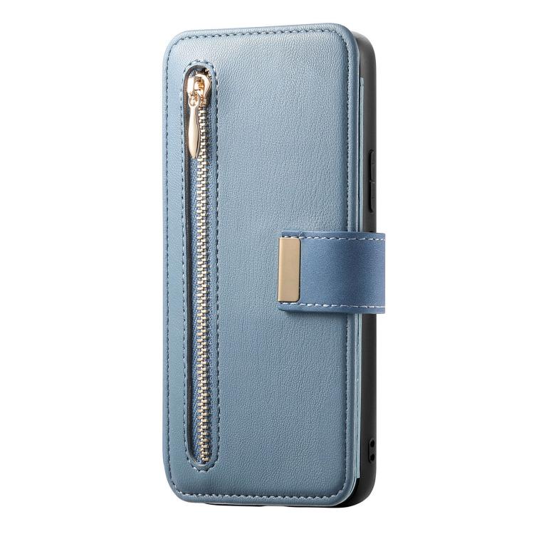 For Galaxy S25 Edge 5G Ring Zipper Wallet RFID Blocking MagSafe Leather Phone Case