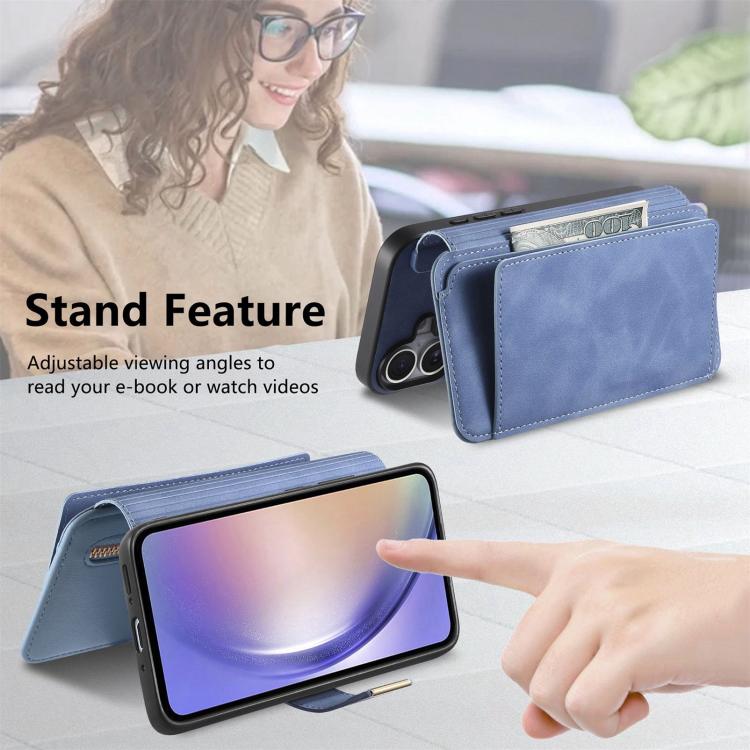 For Galaxy S25 Edge 5G Ring Zipper Wallet RFID Blocking MagSafe Leather Phone Case