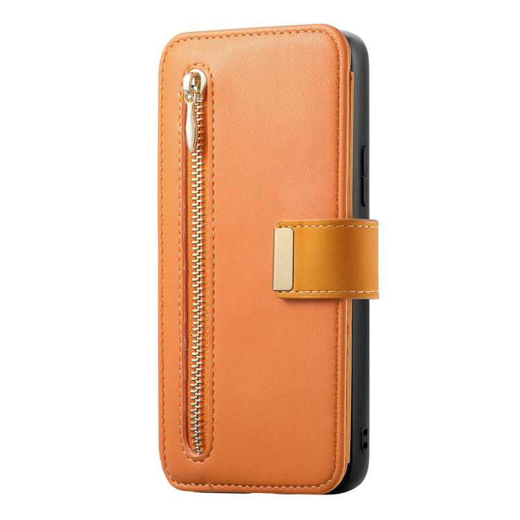 For Galaxy S25 Edge 5G Ring Zipper Wallet RFID Blocking MagSafe Leather Phone Case