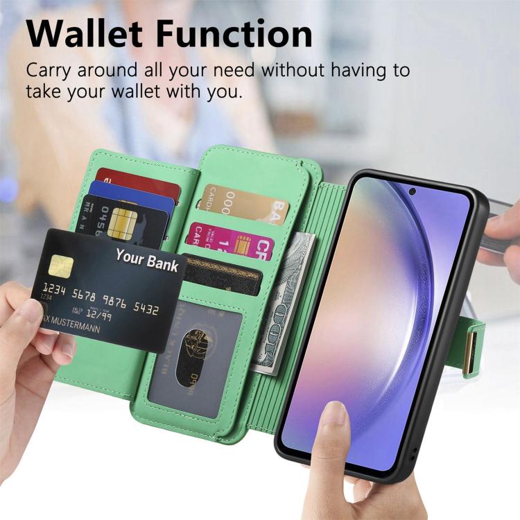 For Galaxy S25 Edge 5G Ring Zipper Wallet RFID Blocking MagSafe Leather Phone Case