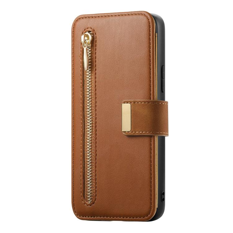For Galaxy S25 Edge 5G Ring Zipper Wallet RFID Blocking MagSafe Leather Phone Case