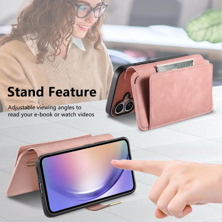 For Galaxy A54 5G Ring Zipper Wallet RFID Blocking MagSafe Leather Phone Case
