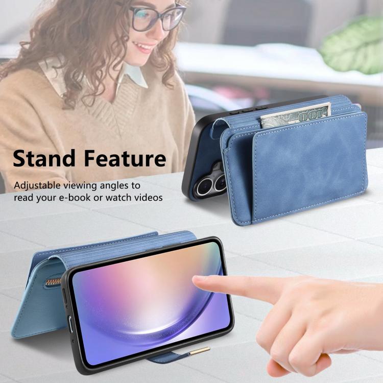 For Galaxy A54 5G Ring Zipper Wallet RFID Blocking MagSafe Leather Phone Case
