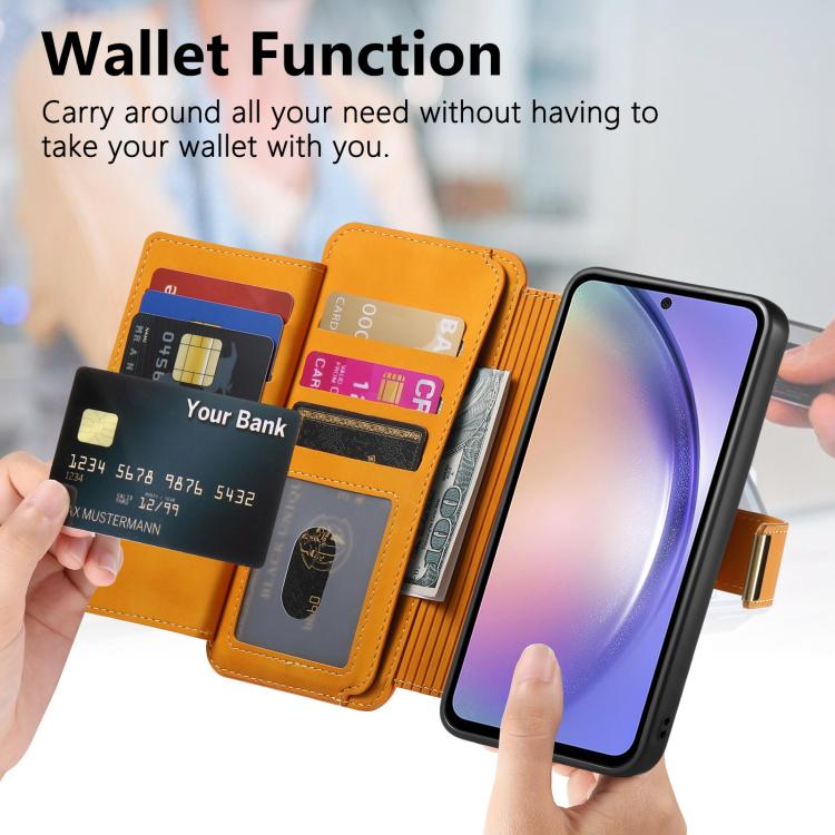 For Galaxy A54 5G Ring Zipper Wallet RFID Blocking MagSafe Leather Phone Case