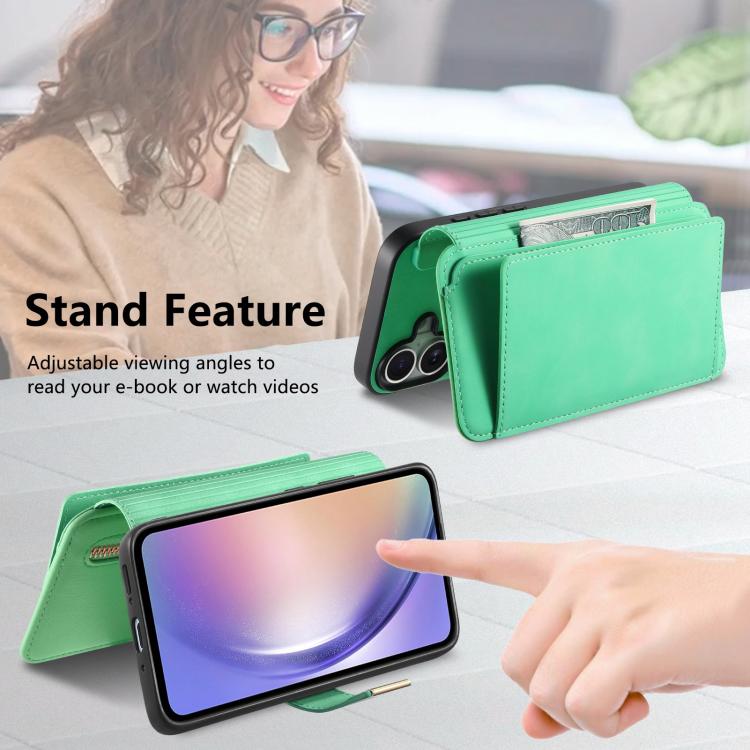 For Galaxy A54 5G Ring Zipper Wallet RFID Blocking MagSafe Leather Phone Case