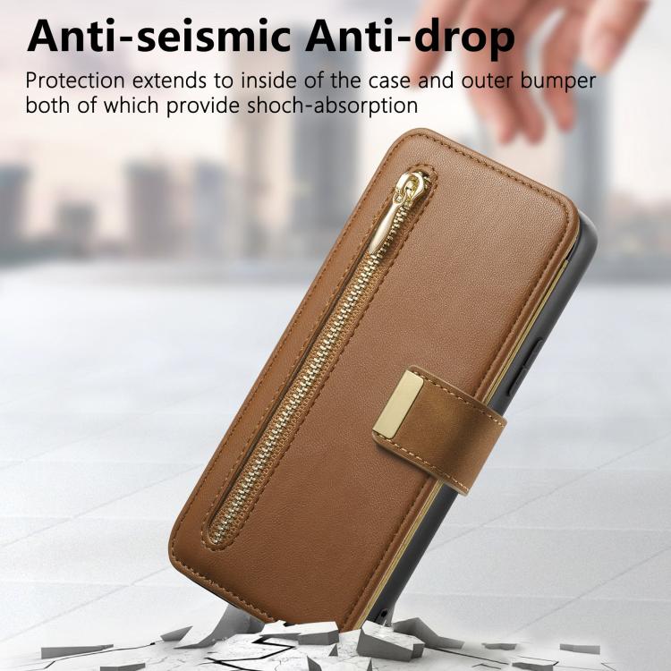 For Sony Xperia 5 V Ring Zipper Wallet RFID Blocking MagSafe Leather Phone Case