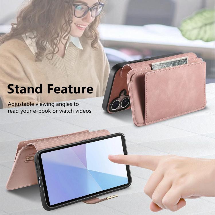 For Sony Xperia 10 VI Ring Zipper Wallet RFID Blocking MagSafe Leather Phone Case
