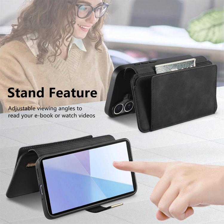 For Sony Xperia 10 VI Ring Zipper Wallet RFID Blocking MagSafe Leather Phone Case