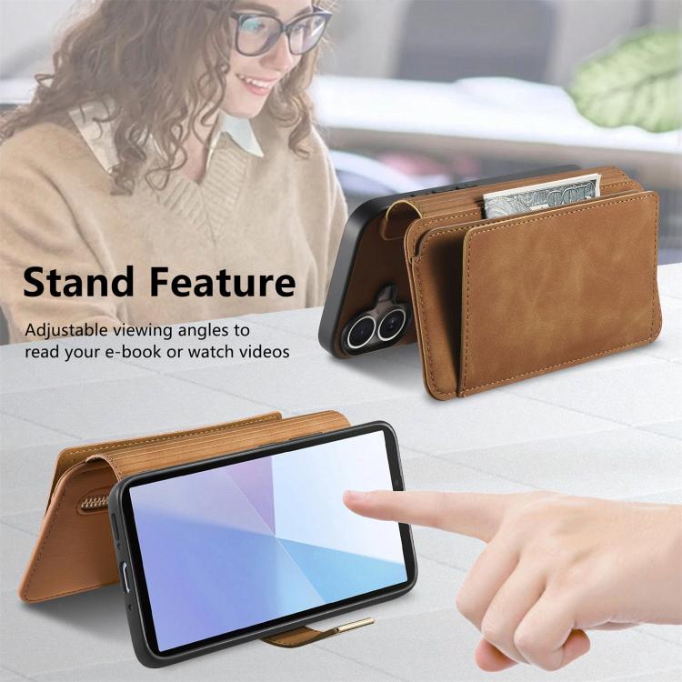 For Sony Xperia 10 VI Ring Zipper Wallet RFID Blocking MagSafe Leather Phone Case