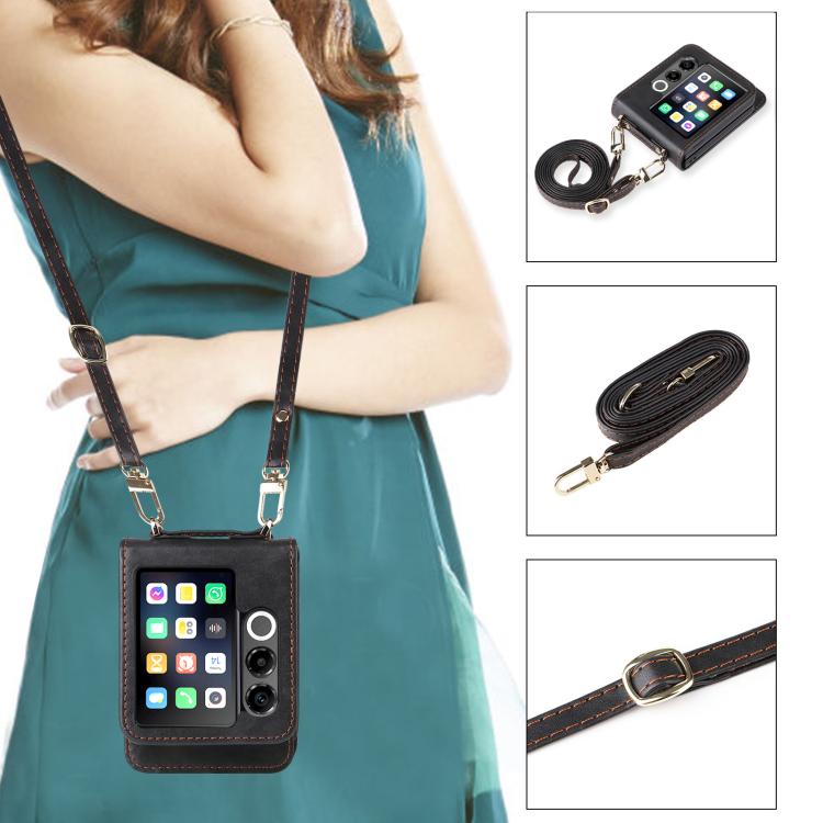For ZTE nubia Flip2 Crossbody Card Bag PU Folding Phone Case