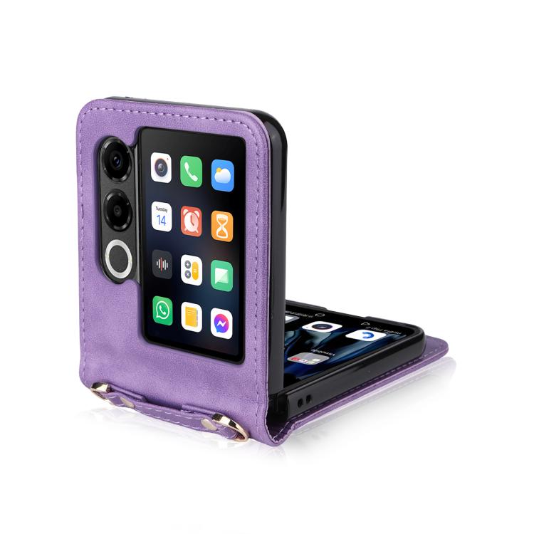 For ZTE nubia Flip2 Crossbody Card Bag PU Folding Phone Case