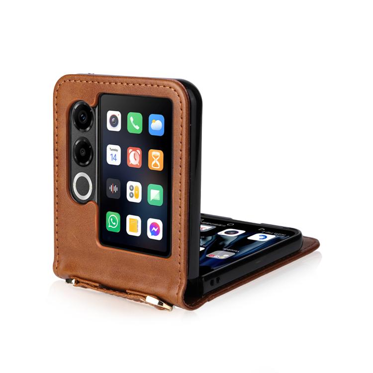 For ZTE nubia Flip2 Crossbody Card Bag PU Folding Phone Case