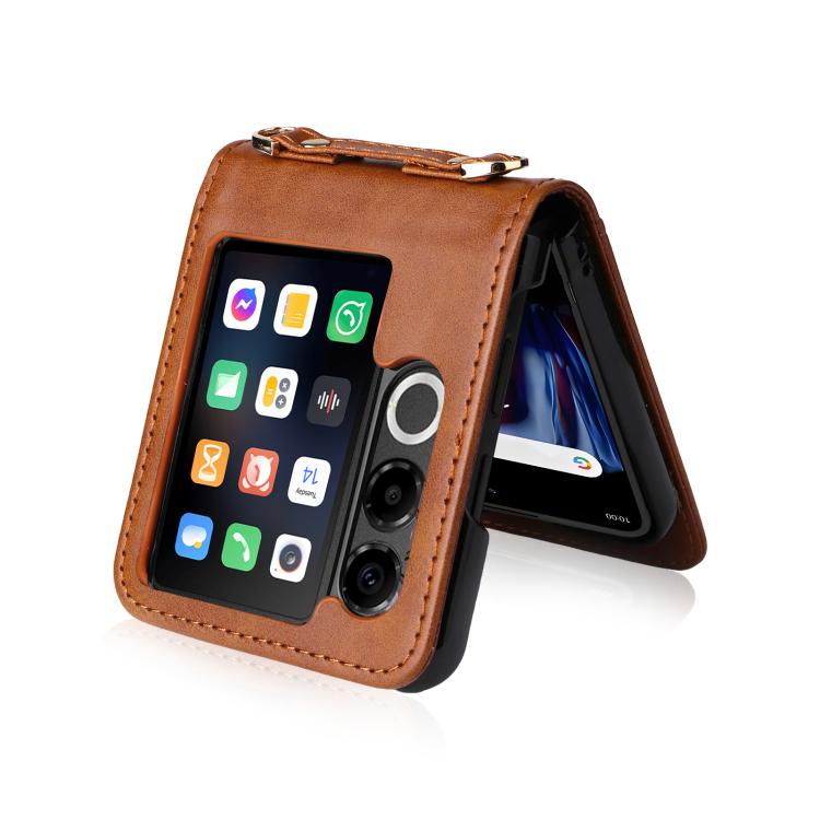 For ZTE nubia Flip2 Crossbody Card Bag PU Folding Phone Case