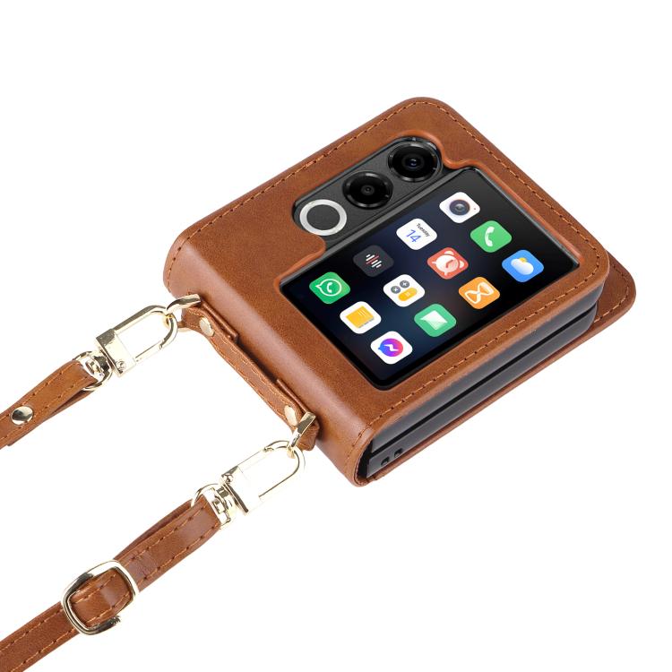 For ZTE nubia Flip2 Crossbody Card Bag PU Folding Phone Case