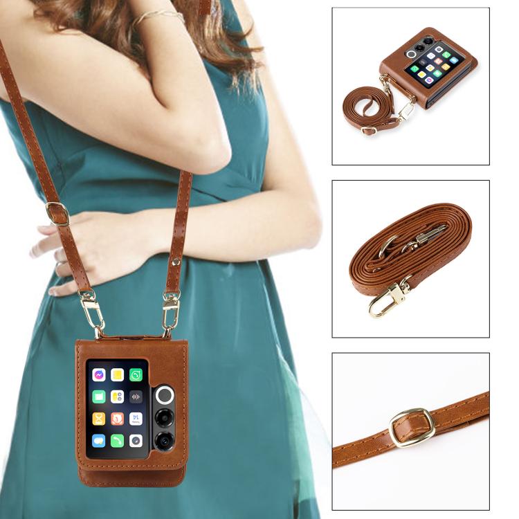 For ZTE nubia Flip2 Crossbody Card Bag PU Folding Phone Case