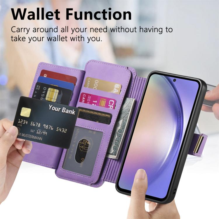 For Redmi Note 12 Turbo Ring Zipper Wallet RFID Blocking MagSafe Leather Phone Case