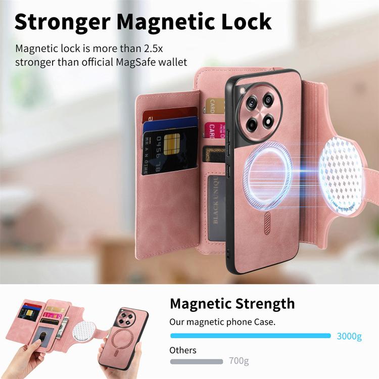 For OnePlus 12R  5G / Ace 3 Ring Zipper Wallet RFID Blocking MagSafe Leather Phone Case