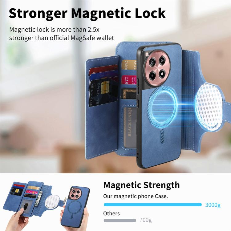 For OnePlus 12R  5G / Ace 3 Ring Zipper Wallet RFID Blocking MagSafe Leather Phone Case
