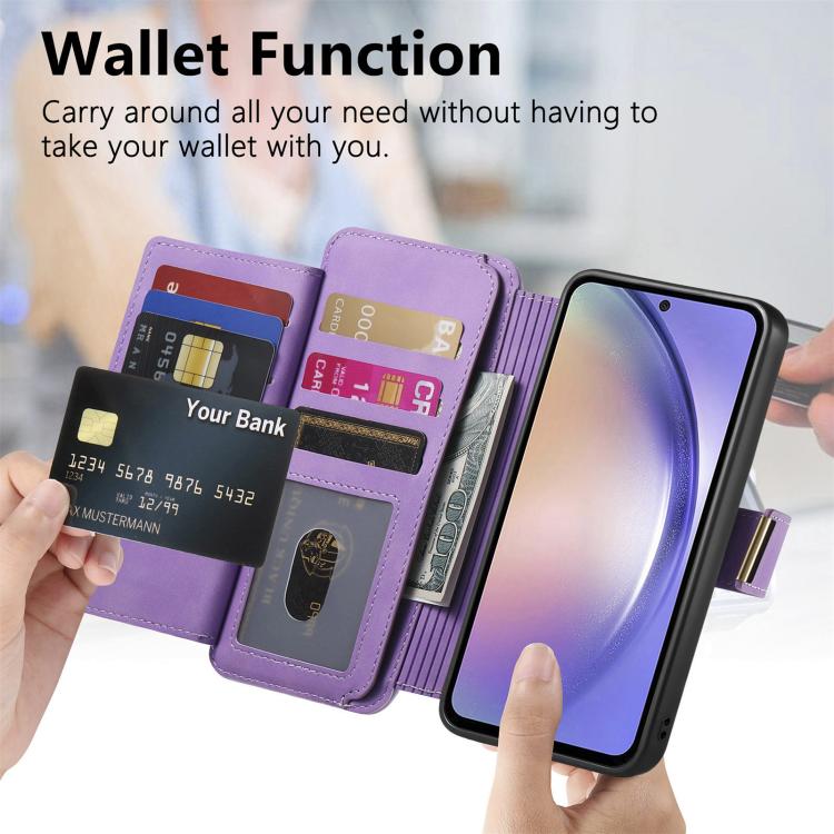 For OnePlus 12R  5G / Ace 3 Ring Zipper Wallet RFID Blocking MagSafe Leather Phone Case
