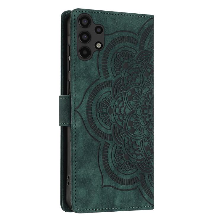 For Samsung Galaxy A13 Mandala Embossed Retro Frosted Leather Phone Case